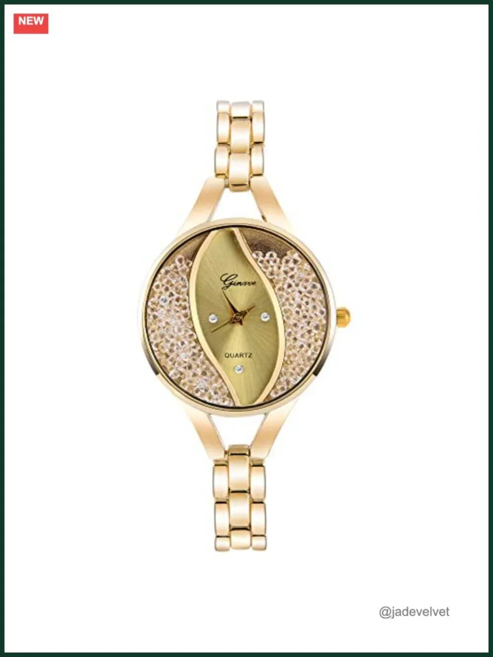 Women's Quartz Wristwatch with Rhinestone & Diamond Bracelets, Alloy Case,